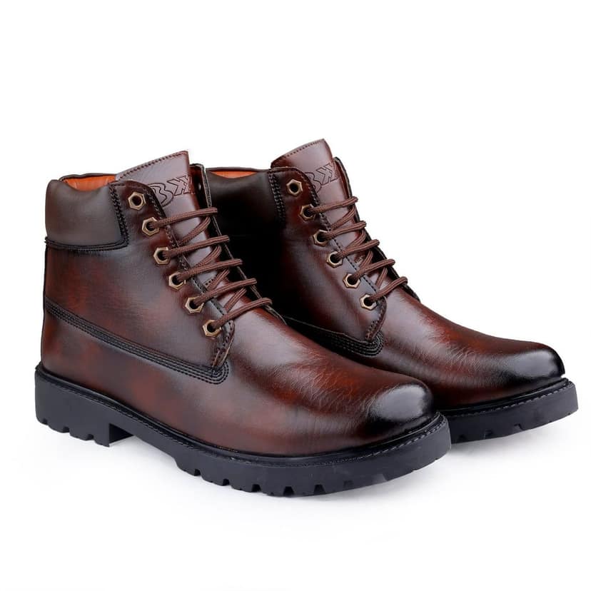 Bxxy's Faux Leather Chelsea Ankle Lace-up Boots for Men view 10