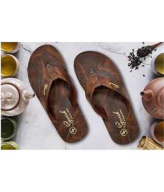 Squash - Tan Synthetic Thong Flip Flop