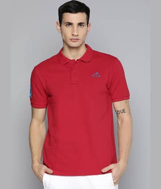 Alcis Red Cotton Regular Fit Men's Sports T-Shirt ( Pack of 1 )