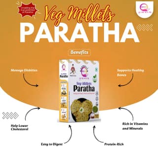 Wheat Free Veg Millets Paratha | Paratha Premix 300 Gm, Peanut Chutney 50g and Mix Pickle 50g | Ready To Cook | No Preservative | Made With Natural Ingredients