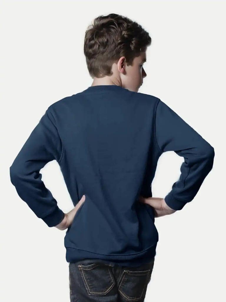 Teen Boys Navy Graphic Printed Sweatshirt view 4