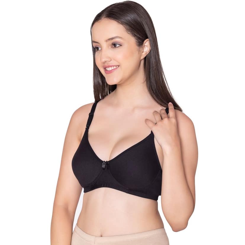 Bodycare polycotton wirefree convertible straps moulded cup non padded bra-6594B view 2