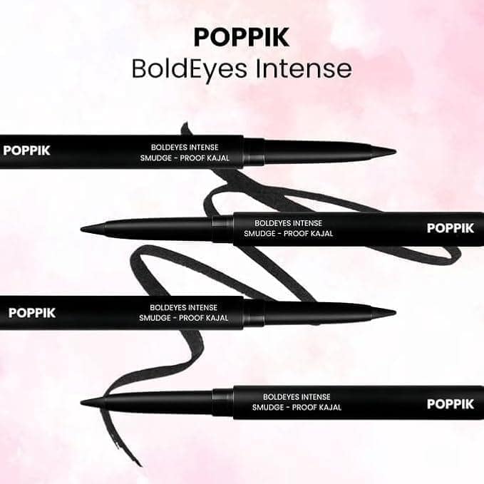 POPPIK BoldEyes Intense Kajal Black, Matte Finish, Smudge-Proof & Waterproof Eye Pencil with Vitamin E & Almond Oil, Long-Lasting, Cooling Effect, 0.3g view 5