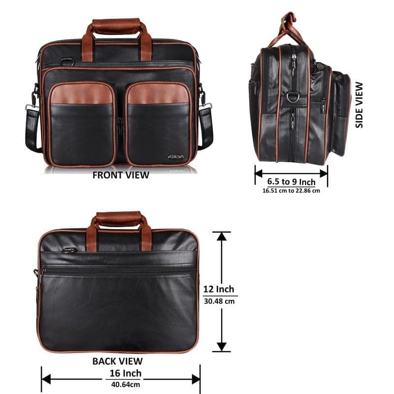 LOREM 28L Messenger Bag For Men - Faux Leather view 3