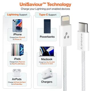 Ambrane ABTL-Q12 Type-C to Lightning Cable