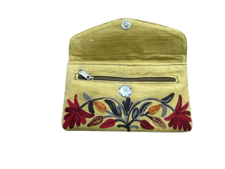 Embroidered Floral Clutch Handbag