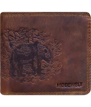 MODEWELT Khaki Leather Men's Two Fold Wallet ( Pack of 1 )