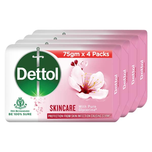 Dettol Skincare Germ Protection Bathing Soap bar, 75gm (Pack of 4) view 2