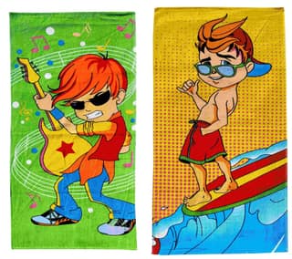 Mandhania Cotton Cartoon Printed Kids Bath Towels for Boys N Girls Pack of 2