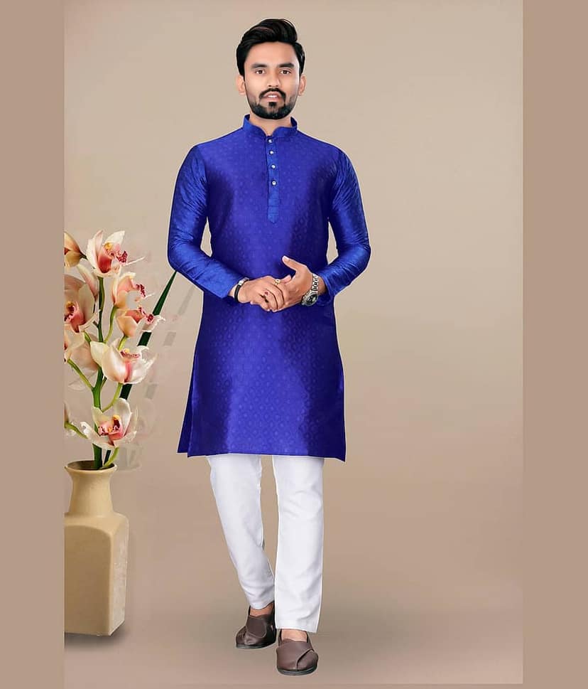 YUG ART Sea Green Silk Regular Fit Men's Kurta Pyjama Set ( Pack of 1 )