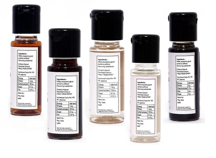 Bakefrillz Food Flavour Essence (30 ml x 5) Pack of 5 - Vanilla, Butterscotch, Pineapple, Strawberry & Chocolate view 2