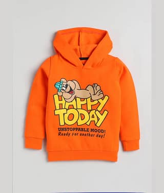 Lazy Shark Pack of 1 Boys Cotton Sweatshirt ( Orange )