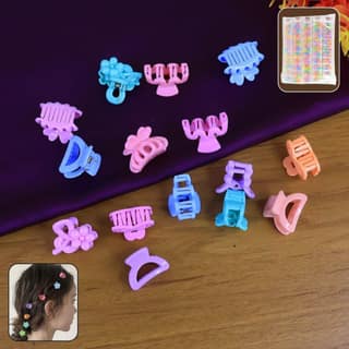Plastic Small Hair Clips for Girls Kids Hair Accessories (3 Pcs Set / Mix Color & Design)