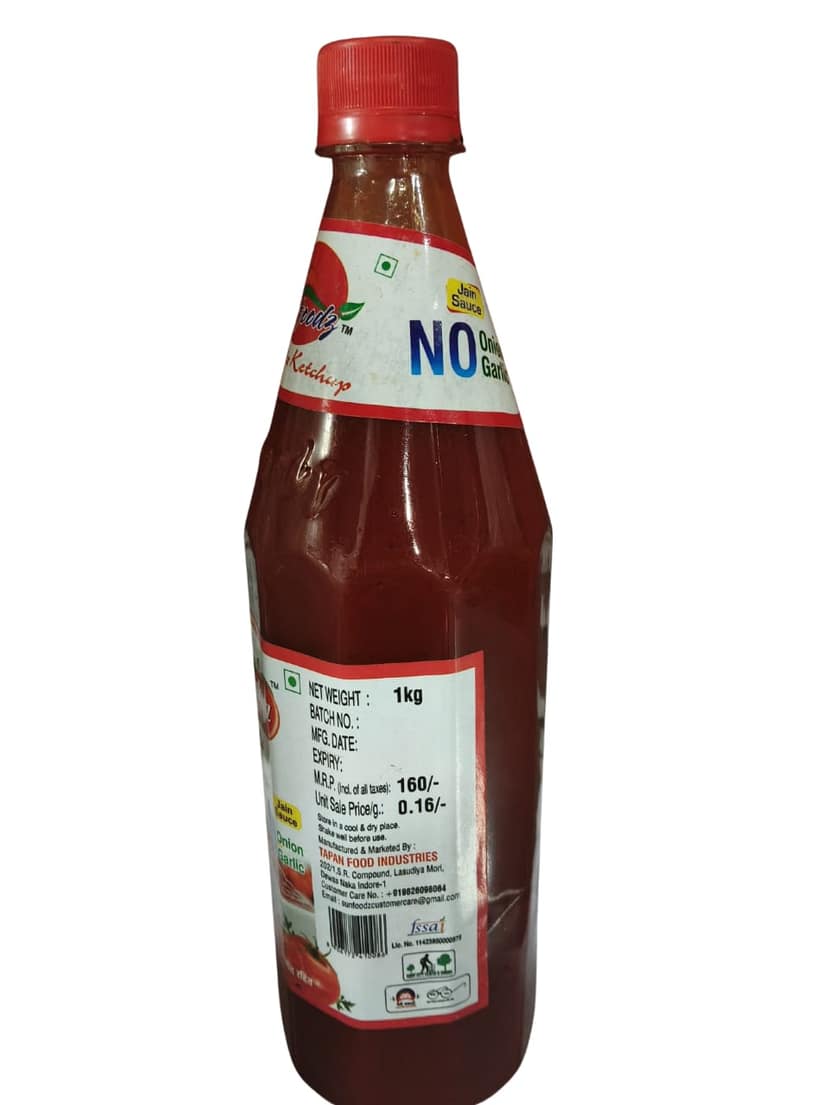 Sunfoodz Tomato Ketchup - No Onion No Garlic Bottle 1Kg view 3