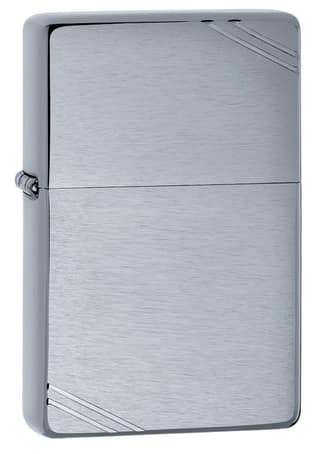 Zippo Brushed Chrome Vintage with Slashes Windproof Pocket Lighter