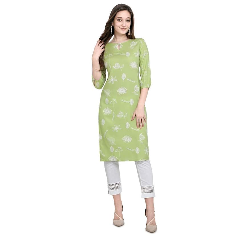 Pinkriti Women Rayon Straight Kurta
