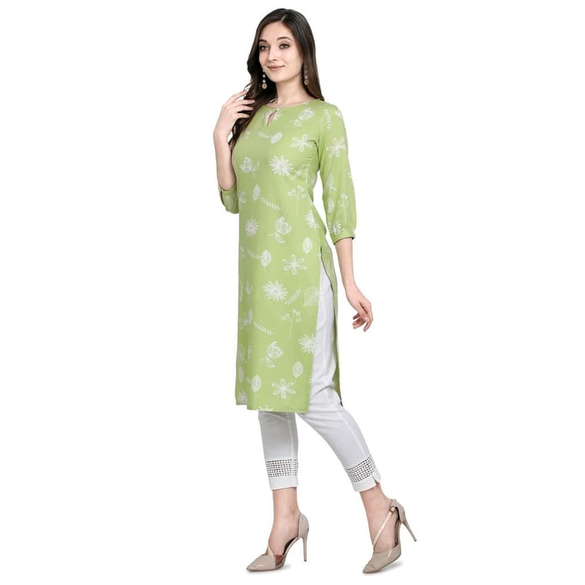 Pinkriti Women Rayon Straight Kurta view 3