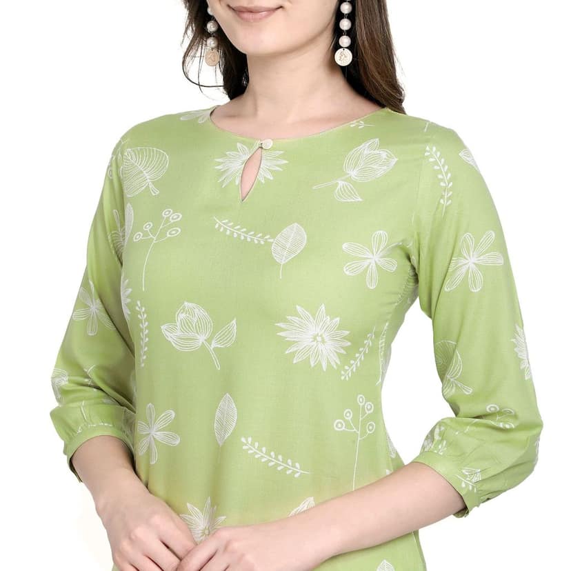 Pinkriti Women Rayon Straight Kurta view 4