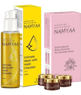 Namyaa Intimate Smell Good Kit- Intimate Solid Perfume 45G & Haldi Chandan Intimate Wash 100Ml