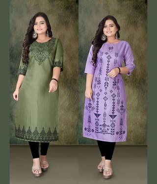 Hetsa Women Rayon Printed A-line Kurti ( Multicolor )