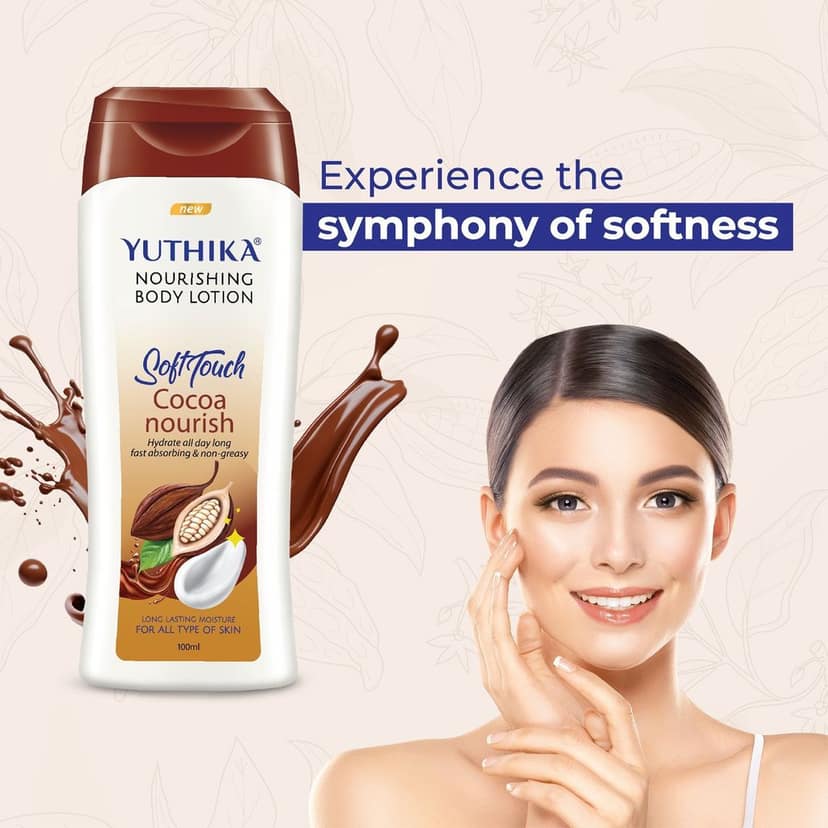 Yuthika Cocoa Nourish Body Lotion 100ml Pack of 2 Soft Touch Cocoa Body Lotion for Long Lasting Moisture & Soothing Skin view 7