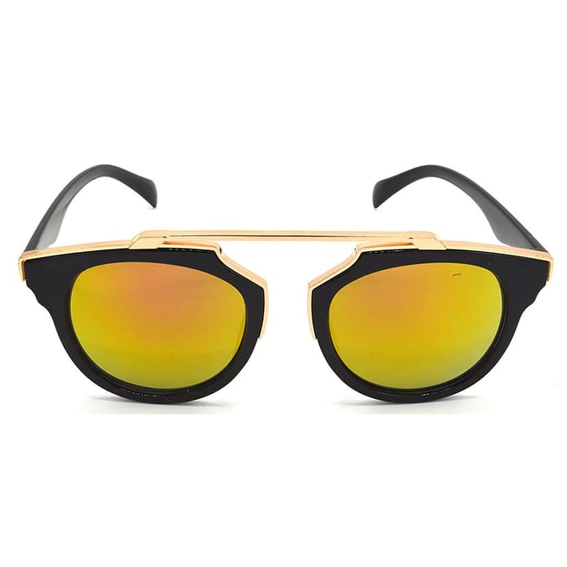 Hrinkar Golden Wrap-around Stylish Goggles Golden Frame Sunglasses for Men & Women - HRS428-BK-GLD view 2