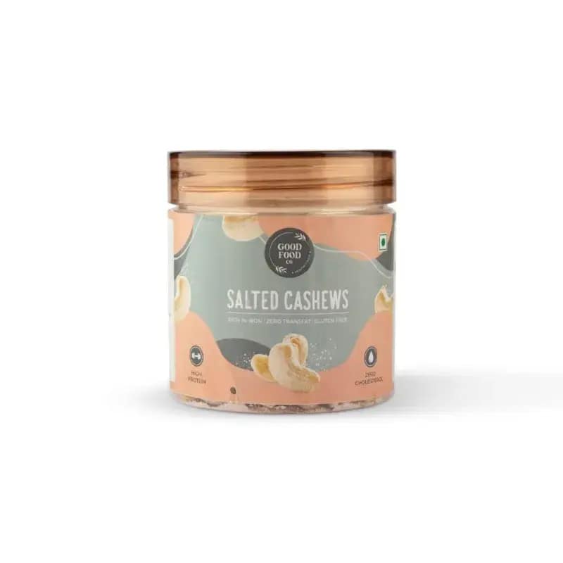 Good Food Co Salted Cashews Roasted Whole Nuts with Sea Salt Gluten Free Vegan Snack Pack of 2 250gm each view 2