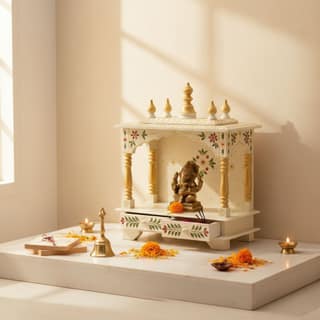Hand Painted White Temple For Home