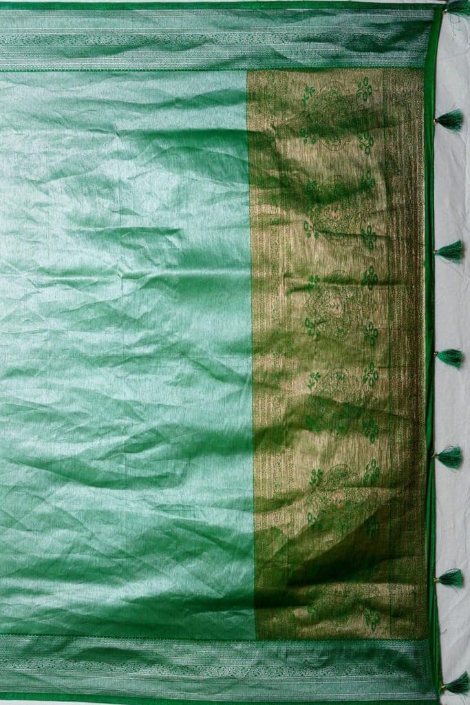 Green Dharmavaram Tissue Silk Saree view 4