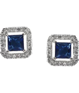 Jewar Mandi - Navy Blue Stud Earrings ( Pack of 1 )