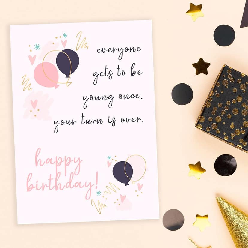 Rack Jack funny birthday greeting card - young once view 2