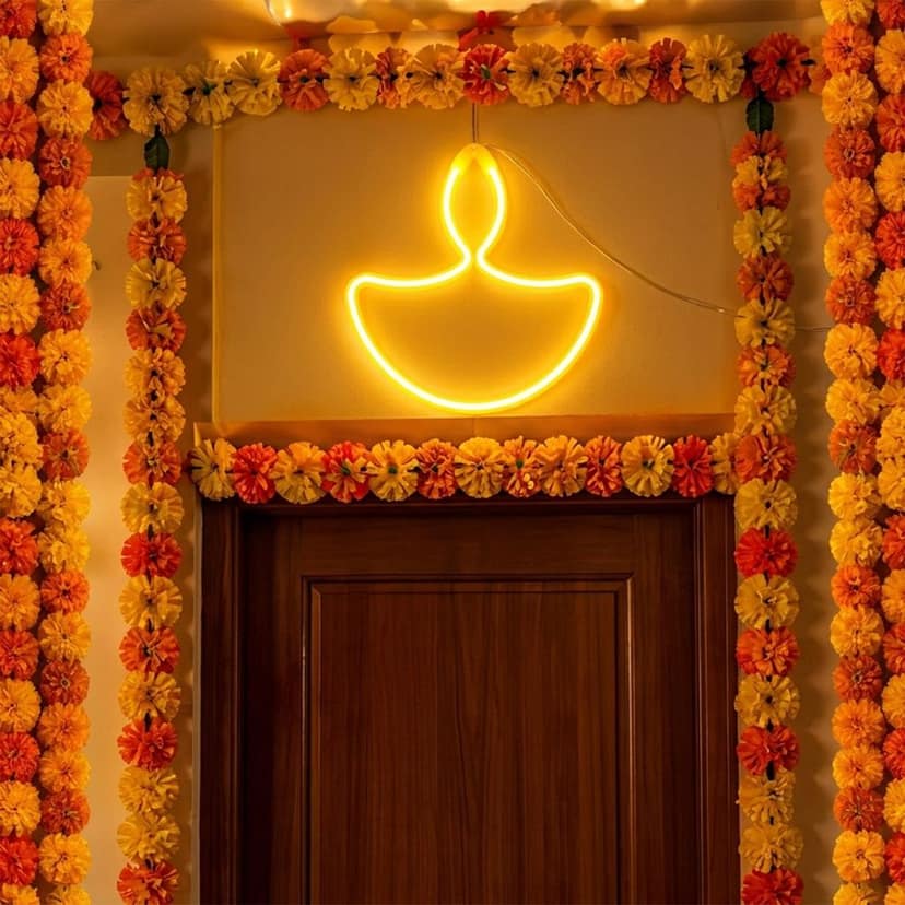 White LED Diya Shape Hanging Light for Festive Diwali Home Decor (1 Pc) view 2