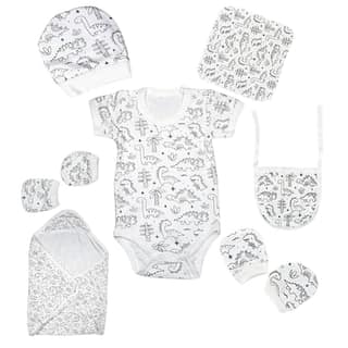 The Baby First Box Premium Baby Clothing Set (Pack of 7) - Ultra-Soft 100% Bio-Washed Cotton, Ready-to-Gift Box, Complete Newborn Essentials, Multicolor, 0-3 Months