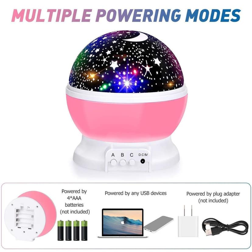 Star Master Rotating 360 Degree Moon Night Light Lamp Projector with Colors and USB Cable,Lamp for Kids Room Night Bulb view 5
