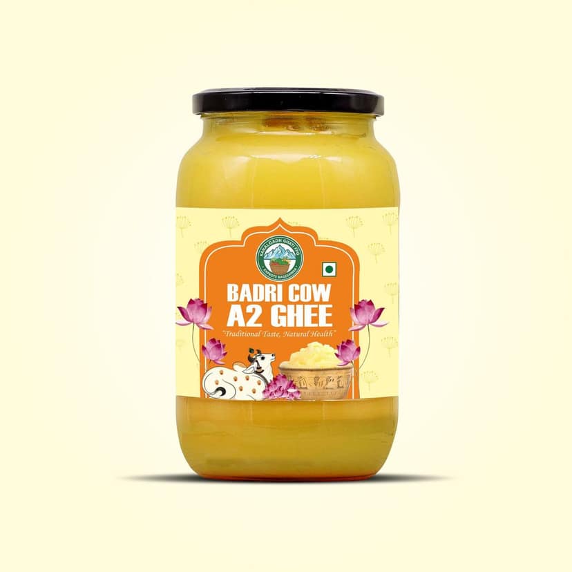 Pure Desi Badri Cow Ghee – 500 gm | Homemade, A2 Gir Cow Milk | 100% Pure & Unmixed | A2 Milk | Glass Jar view 2