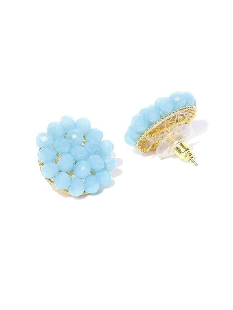 AV FASHION INDIA - Crystal Stone Beads 5 Layer Necklace set 16 Inch Long"Stunning Aqua Blue Crystal Beads Necklace Set with Earrings for Women" view 3