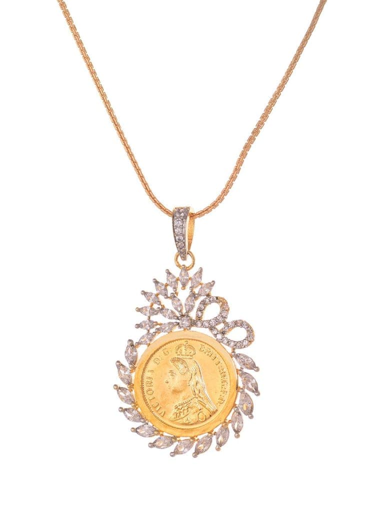 Gold Plated AD Queen Victoria Ginni Locket Jewellery Set view 4