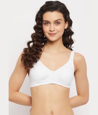 Clovia Cotton Non Padded Women's T-Shirt Bra ( White )