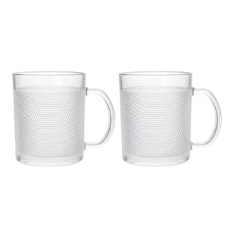 Aldan Glass Tea Mug with Handle,250 ML, Set of 2,Doted Grip Coffee Cup for Herbal, Lemon, Green Tea Hot/Cold Drinks Hot Chocolate Perfect to Kitchen & Dining Tableware Set
