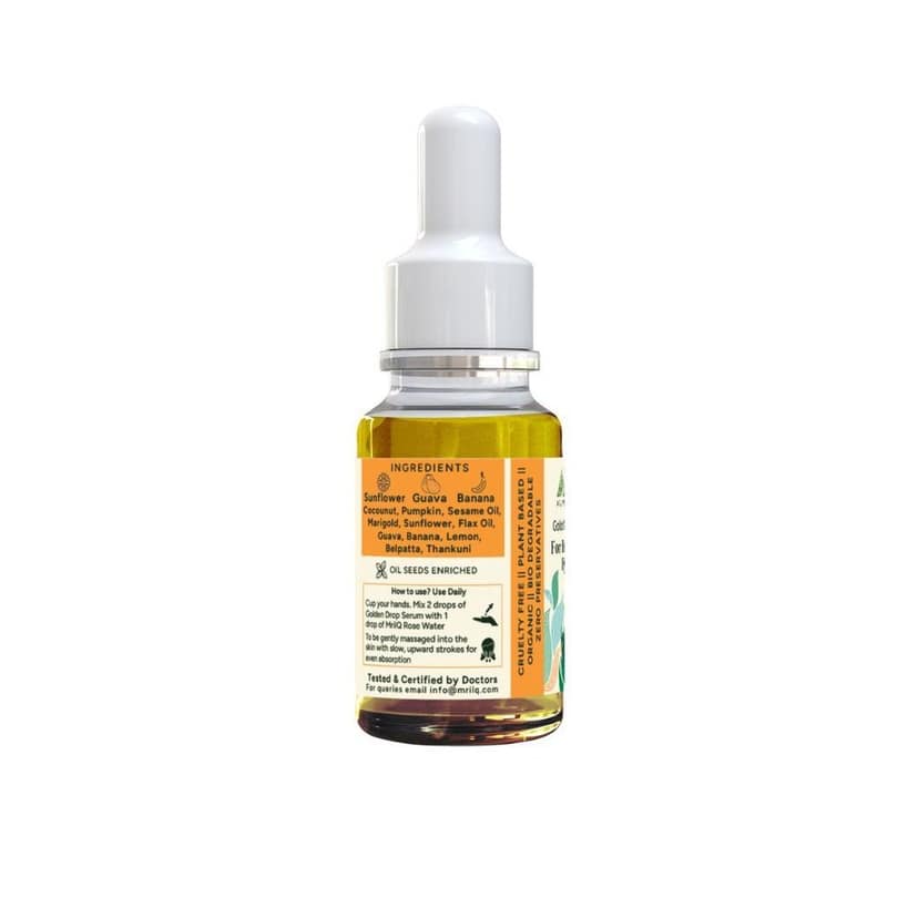 MrilQ Golden Drop Oil | Instant Glow & Hydration| Vit C Serum | All Skin Types view 3