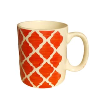 Orange Geometric Lattice Ceramic Coffee Mug