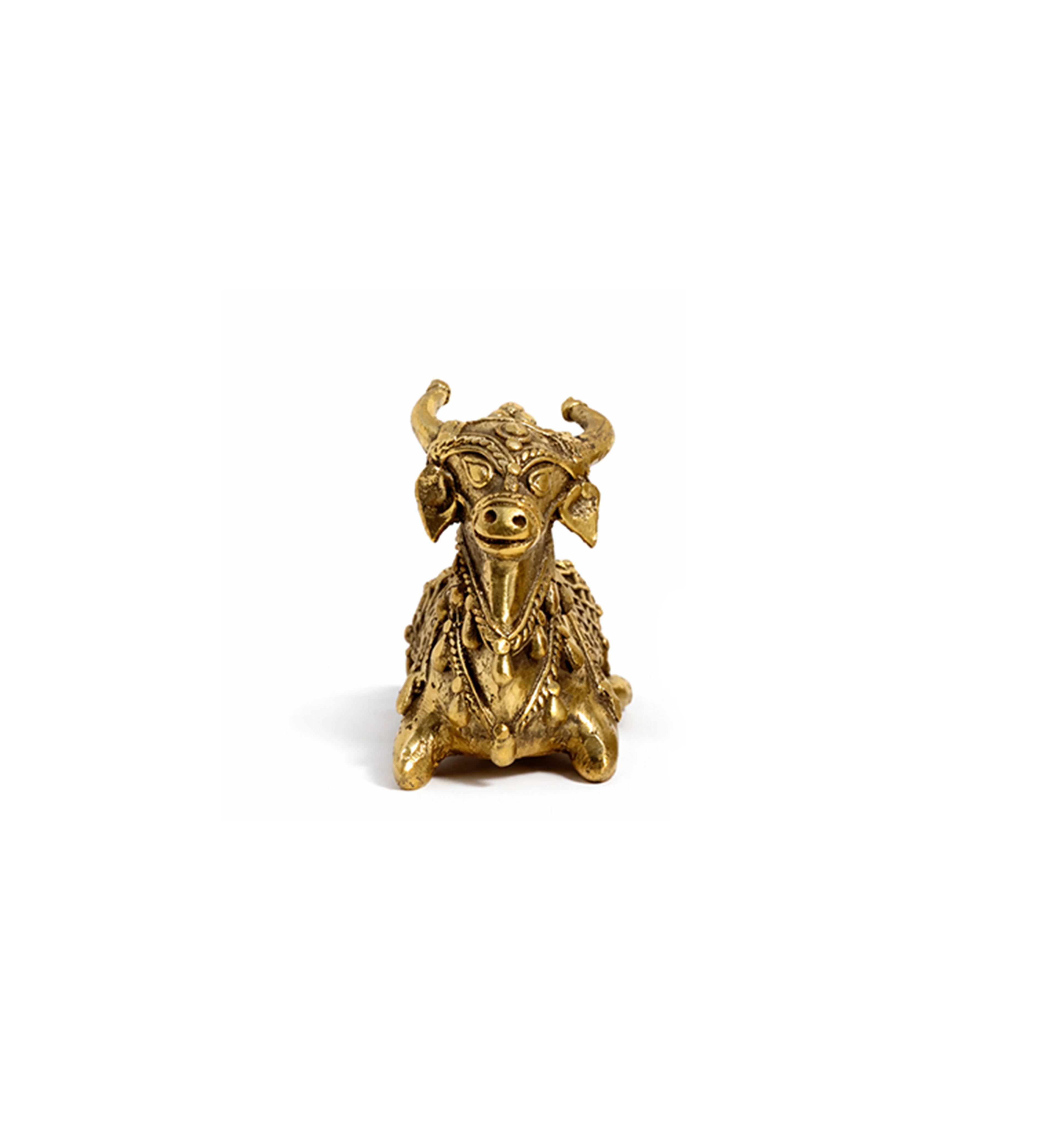Handcrafted Bhareva Brass Nandi Bull Idol view 2