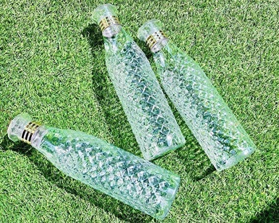 Denzcart Unbreakable Transparent Bottle Crystal Diamond Design- Pack of 5 1000 ml Bottle (Pack of 5, Plastic) view 3