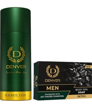 Denver Hamilton 150 ml & Detox Soap 125 gm Deodorant Spray for Men 275 ml ( Pack of 2 )