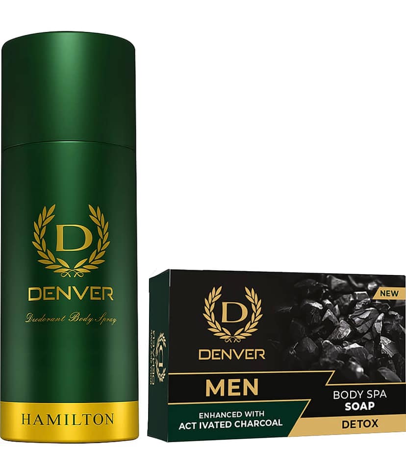 Denver Hamilton 150 ml & Detox Soap 125 gm Deodorant Spray for Men 275 ml ( Pack of 2 )