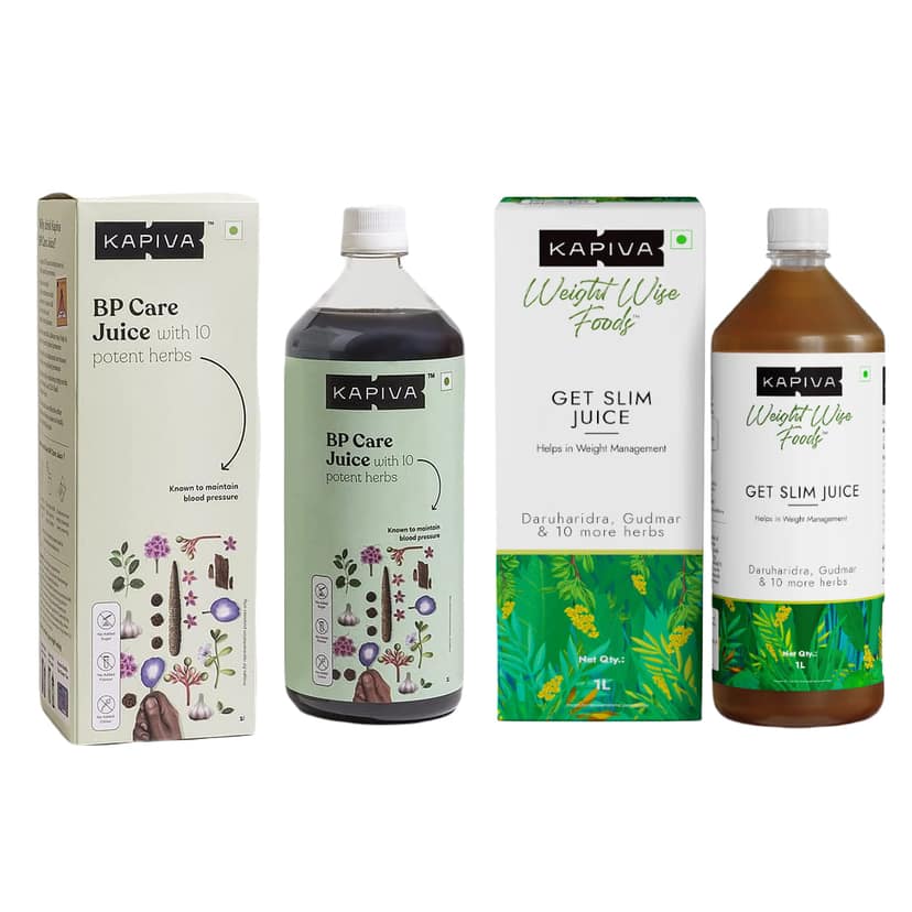 Kapiva Weight & BP Care Combo | Kapiva Get Slim Juice & Kapiva BP Care Juice (1L + 1L) | Kapiva's Ayurvedic Combo for Blood Pressure and Long Term Weight Management view 2