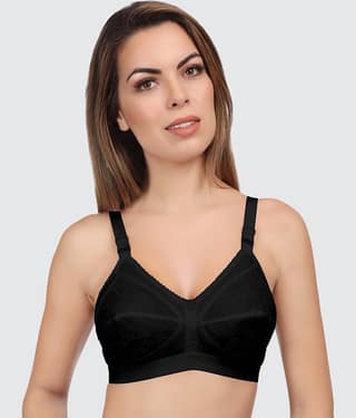 Eve's Beauty Cotton Blend Non Padded Women's Everyday Bra ( Black )