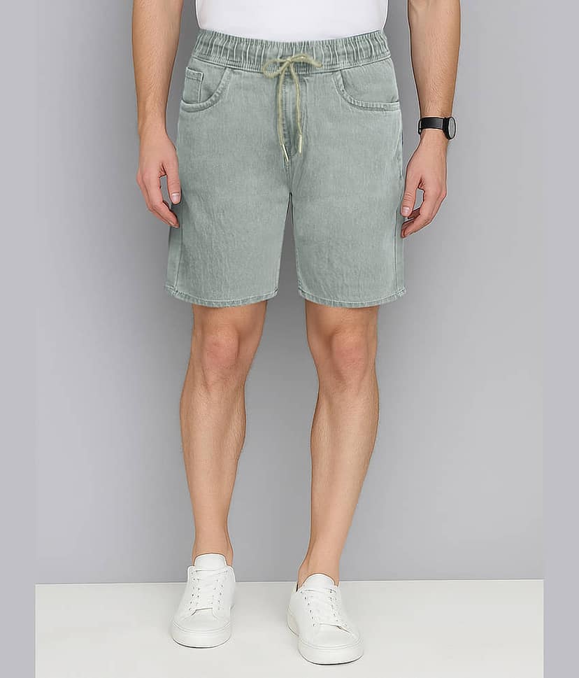 plounge Green Denim Men's Shorts ( Pack of 1 )