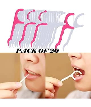 Tooth Cleaning Fresh Dental Floss,Oral Care Teeth Flossing Thread Toothpicks Stick Set for Fresh, Healthy and Breath Gums (Pack of 20)