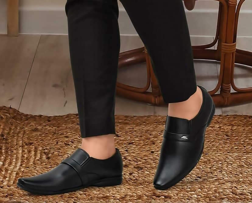 WUGO::Men’s Black Formal Moccasin Shoes Slip-On Office Shoes for Men & Boys (Free Home Delivery)